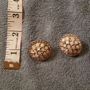 Unique Vintage style Silvertone Post Earrings